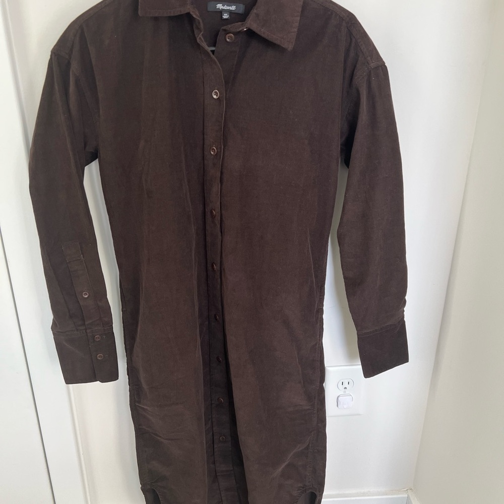 Madewell Corduroy Button-Up Shirt Dress